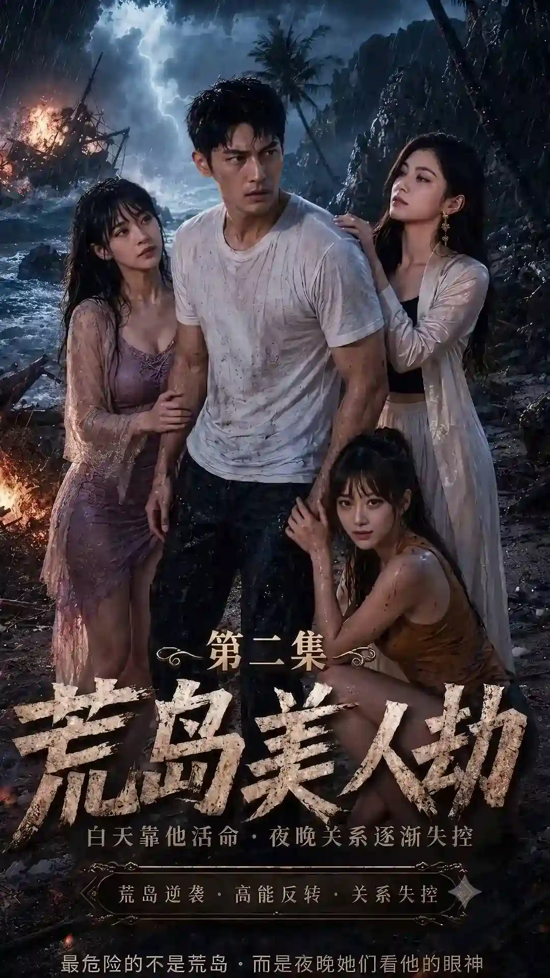 荒岛求生短剧海报